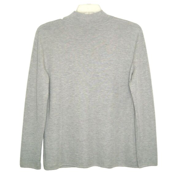 A-K-R-I-S- Womens Cashmere Silk Blend Mock Neck Sweater w/Sheer Stripe L/XL - Picture 3 of 11